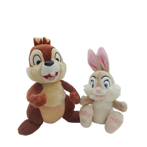 Disney Chip And Miss Bunny Stuffed Animal Plushies Set of Two - Picture 1 of 10